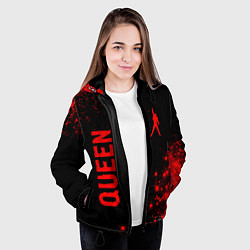 Куртка с капюшоном женская Queen - red gradient вертикально, цвет: 3D-черный — фото 2