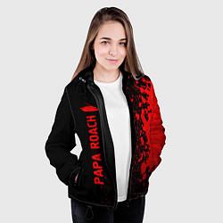 Куртка с капюшоном женская Papa Roach - red gradient по-вертикали, цвет: 3D-черный — фото 2