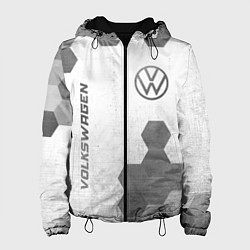 Куртка с капюшоном женская Volkswagen - white gradient вертикально, цвет: 3D-черный