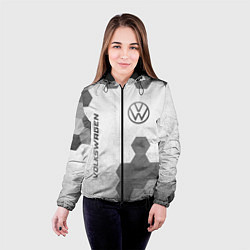 Куртка с капюшоном женская Volkswagen - white gradient вертикально, цвет: 3D-черный — фото 2