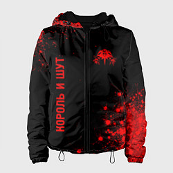 Куртка с капюшоном женская Король и Шут - red gradient вертикально, цвет: 3D-черный