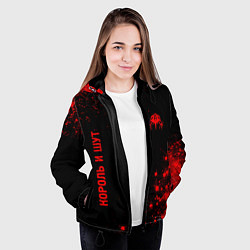 Куртка с капюшоном женская Король и Шут - red gradient вертикально, цвет: 3D-черный — фото 2