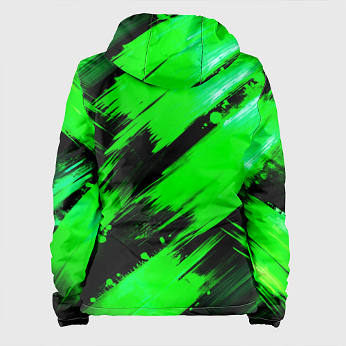 Женская куртка Зеленые мазки краски на черном / 3D-Белый – фото 2