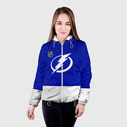 Куртка с капюшоном женская Тампа Бэй Лайтнинг хоккей, цвет: 3D-белый — фото 2