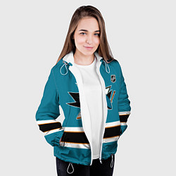 Куртка с капюшоном женская Сан Хосе Шаркс хоккей, цвет: 3D-белый — фото 2