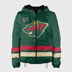 Куртка с капюшоном женская Миннесота Уайлд хоккей, цвет: 3D-черный