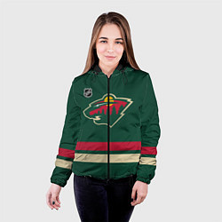 Куртка с капюшоном женская Миннесота Уайлд хоккей, цвет: 3D-черный — фото 2