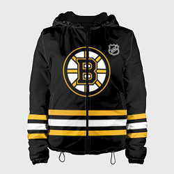 Куртка с капюшоном женская Бостон Брюинз хоккей, цвет: 3D-черный