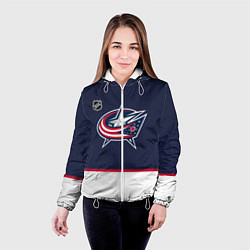 Куртка с капюшоном женская Коламбус Блю Джекетс хоккей, цвет: 3D-белый — фото 2