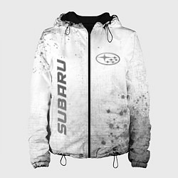 Куртка с капюшоном женская Subaru - white gradient вертикально, цвет: 3D-черный
