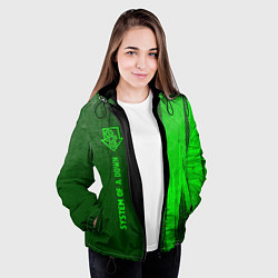 Куртка с капюшоном женская System of a Down - green gradient по-вертикали, цвет: 3D-черный — фото 2