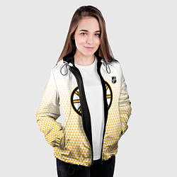 Куртка с капюшоном женская Бостон Брюинз - светлый градиент, цвет: 3D-черный — фото 2