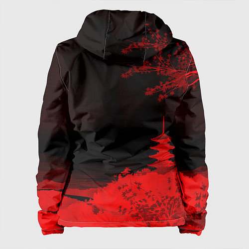 Женская куртка Башня в красной сепии / 3D-Белый – фото 2