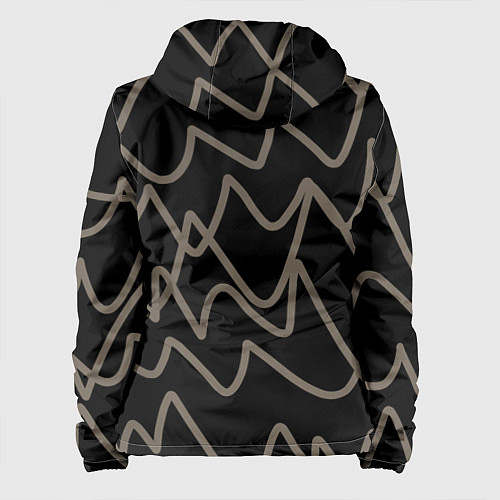 Женская куртка Кривые рукописные линии чёрно-коричневый / 3D-Черный – фото 2