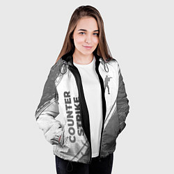 Куртка с капюшоном женская Counter Strike - white gradient вертикально, цвет: 3D-черный — фото 2