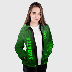 Куртка с капюшоном женская Sabaton - green gradient вертикально, цвет: 3D-черный — фото 2