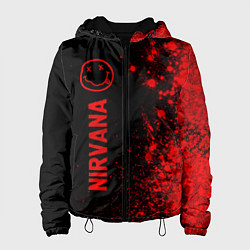 Куртка с капюшоном женская Nirvana - red gradient по-вертикали, цвет: 3D-черный