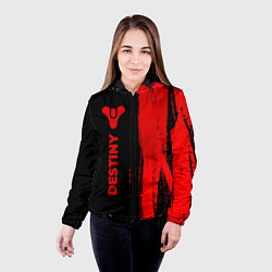 Куртка с капюшоном женская Destiny - red gradient по-вертикали, цвет: 3D-черный — фото 2