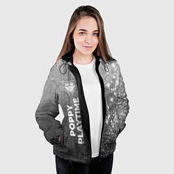 Куртка с капюшоном женская Poppy Playtime - grey gradient по-вертикали, цвет: 3D-черный — фото 2