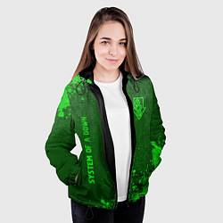 Куртка с капюшоном женская System of a Down - green gradient вертикально, цвет: 3D-черный — фото 2