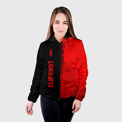 Куртка с капюшоном женская Slipknot - red gradient по-вертикали, цвет: 3D-черный — фото 2