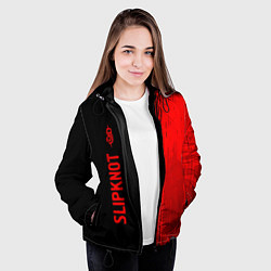 Куртка с капюшоном женская Slipknot - red gradient по-вертикали, цвет: 3D-черный — фото 2