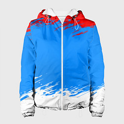 Куртка с капюшоном женская Патриот - флаг, цвет: 3D-белый