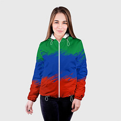 Куртка с капюшоном женская Дагестанские цвета, цвет: 3D-белый — фото 2