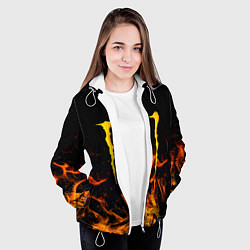 Куртка с капюшоном женская Monster energy orange fire, цвет: 3D-белый — фото 2