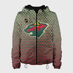 Куртка с капюшоном женская Миннесота Уайлд - геометрический градиент, цвет: 3D-черный