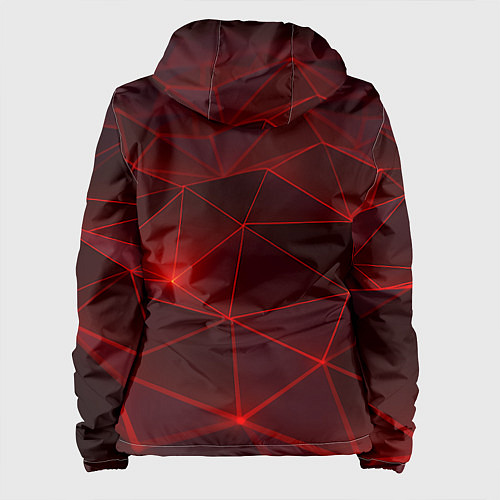 Женская куртка Красные полигоны с неоном / 3D-Белый – фото 2