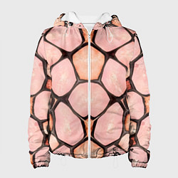 Куртка с капюшоном женская Розовые пятна жирафа, цвет: 3D-белый
