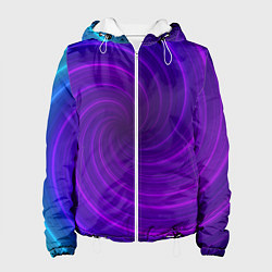 Куртка с капюшоном женская Фиолетовая спираль, цвет: 3D-белый