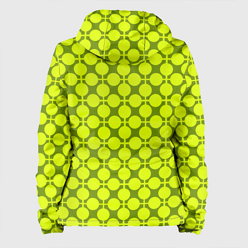 Женская куртка Желто зеленый неоновый узор ретро в горох / 3D-Белый – фото 2