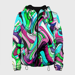 Женская куртка Зелёно-розовый искажённая абстракция