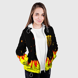Куртка с капюшоном женская Monster energy fire steel, цвет: 3D-белый — фото 2