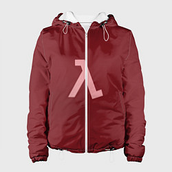 Куртка с капюшоном женская Half-Life Бордовый, цвет: 3D-белый