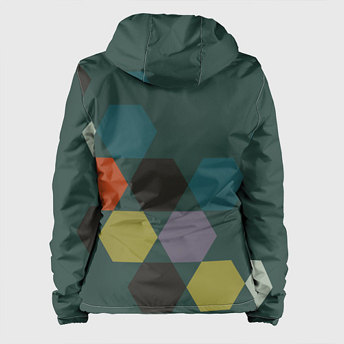 Женская куртка Кластер зеленая ночь / 3D-Белый – фото 2