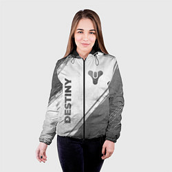 Куртка с капюшоном женская Destiny - white gradient вертикально, цвет: 3D-черный — фото 2