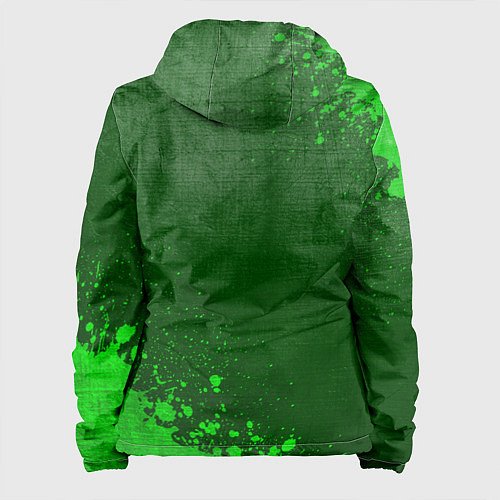 Женская куртка Nickelback - green gradient вертикально / 3D-Черный – фото 2