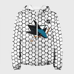 Куртка с капюшоном женская Сан Хосе Шаркс - белые плиты, цвет: 3D-белый