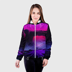 Куртка с капюшоном женская A Journey on the planet, цвет: 3D-белый — фото 2