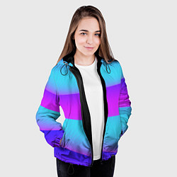 Куртка с капюшоном женская Неоновый прилив, цвет: 3D-черный — фото 2