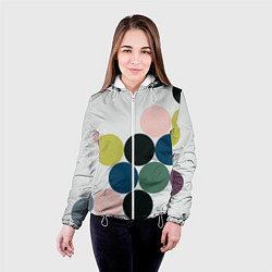 Куртка с капюшоном женская Кластер чил - абстракция, цвет: 3D-белый — фото 2