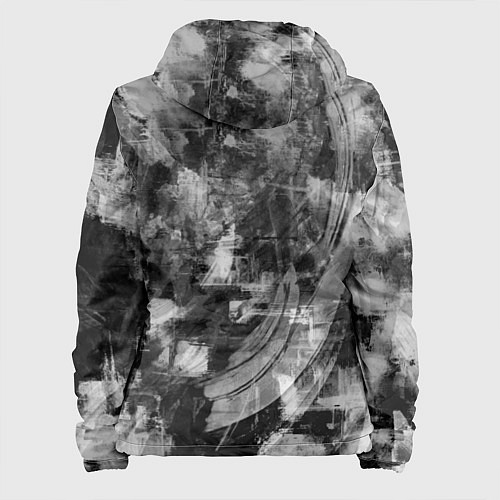 Женская куртка Абстракция - white scraps of fabric on dark / 3D-Белый – фото 2