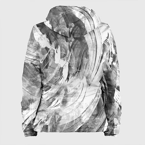 Женская куртка Абстракция - grey and white swirls / 3D-Белый – фото 2