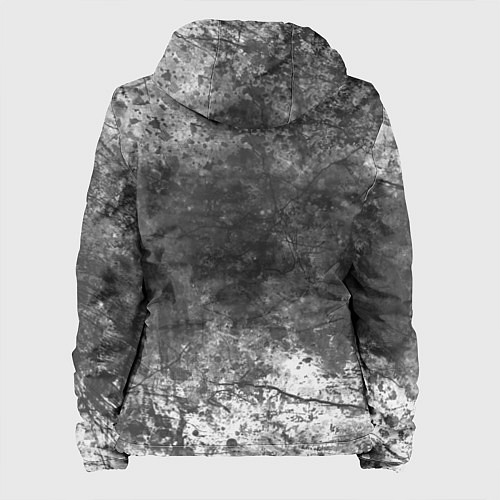 Женская куртка Абстракция - grey and white wall with cracks / 3D-Белый – фото 2