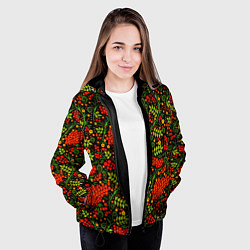 Куртка с капюшоном женская Традиционная узорная роспись, цвет: 3D-черный — фото 2