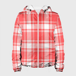 Куртка с капюшоном женская Checked red white, цвет: 3D-белый