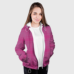 Куртка с капюшоном женская Checkered pink, цвет: 3D-белый — фото 2
